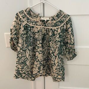 The Great Storyteller Top, Palm Leaf Island Floral Sz 1